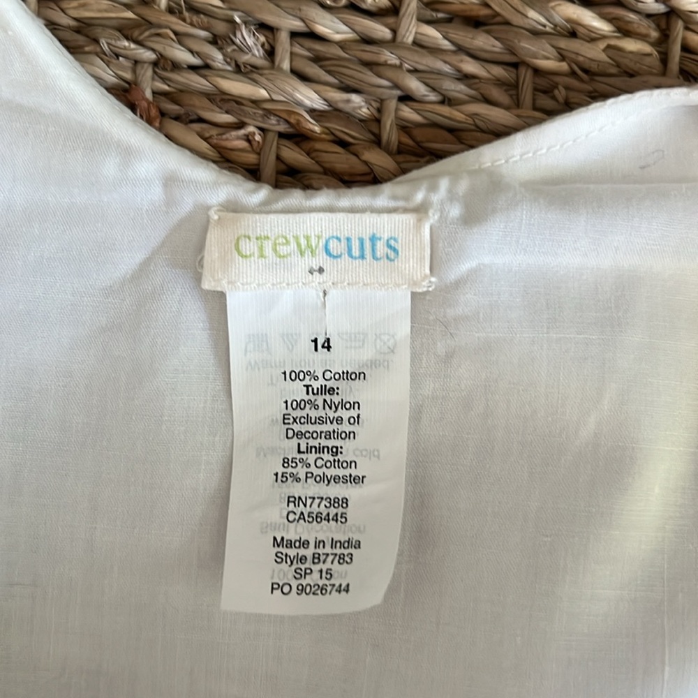 Beautiful white cotton girls Size 14 Crewcuts Dresss - Picture 3 of 4